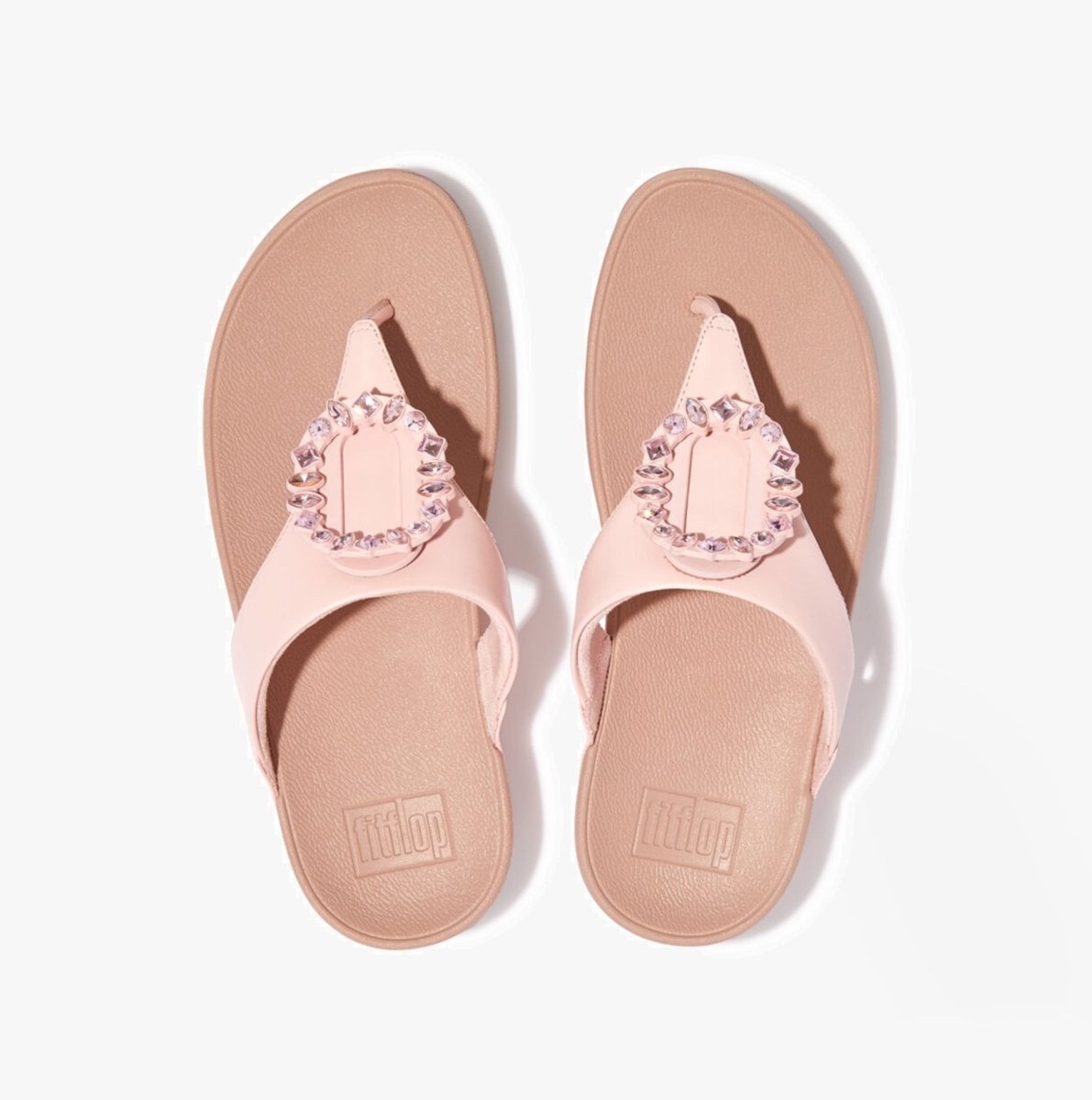 FitFlop LULU CRYSTAL Ladies Toe - Post Sandals Pink Salt - Shuperb