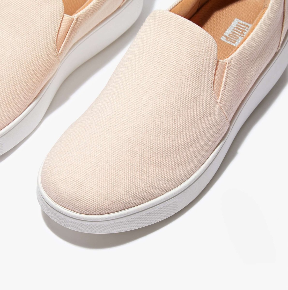 FitFlop RALLY CANVAS SLIP - ON SKATE Womens Trainers Rose Foam - Shuperb