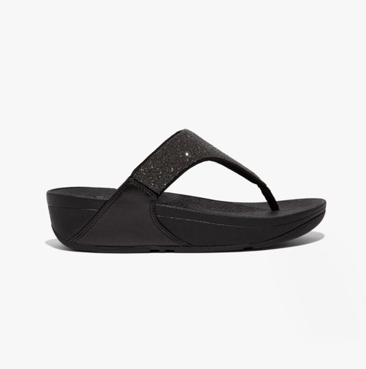 FitFlop LULU OPUL Ladies Toe - Post Sandals All Black - Shuperb