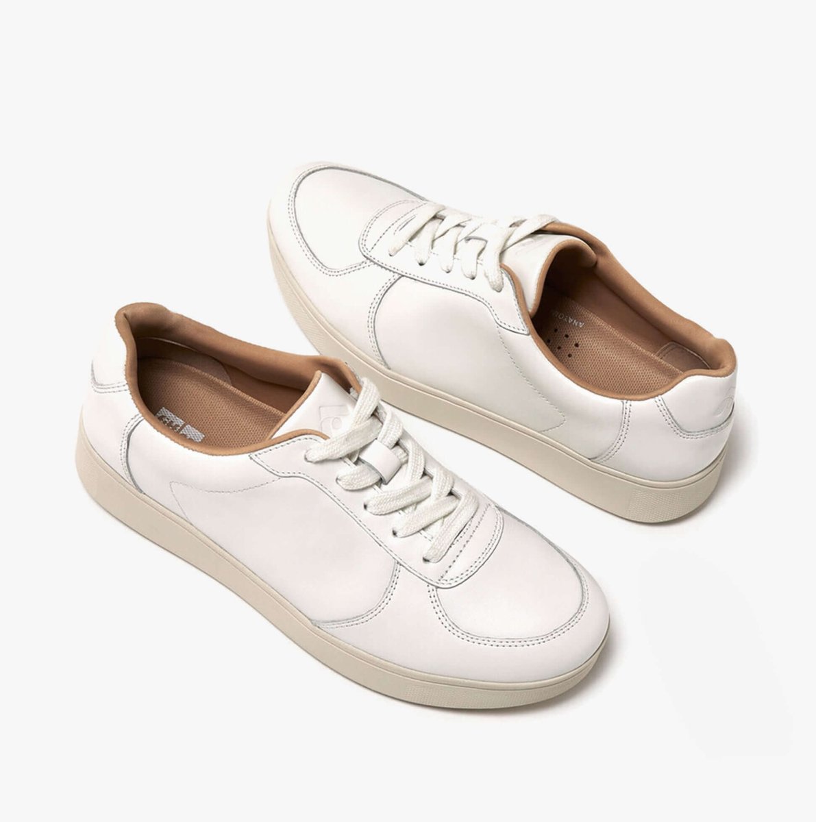 FitFlop RALLY LEATHER PANEL Womens Trainers Urban White - Shuperb