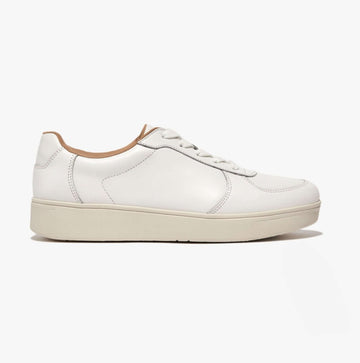 FitFlop RALLY LEATHER PANEL Womens Trainers Urban White - Shuperb