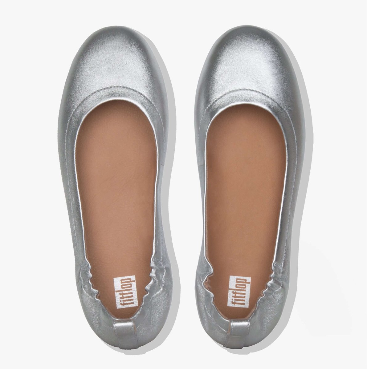 FitFlop Q74 - 011 ALLEGRO Ladies Ballet Pumps Silver - Shuperb