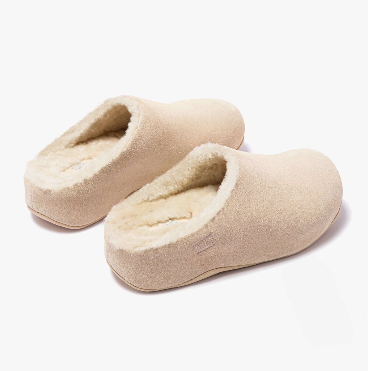 FitFlop SHUV Ladies Lined Suede Clogs Rose Cream - Shuperb