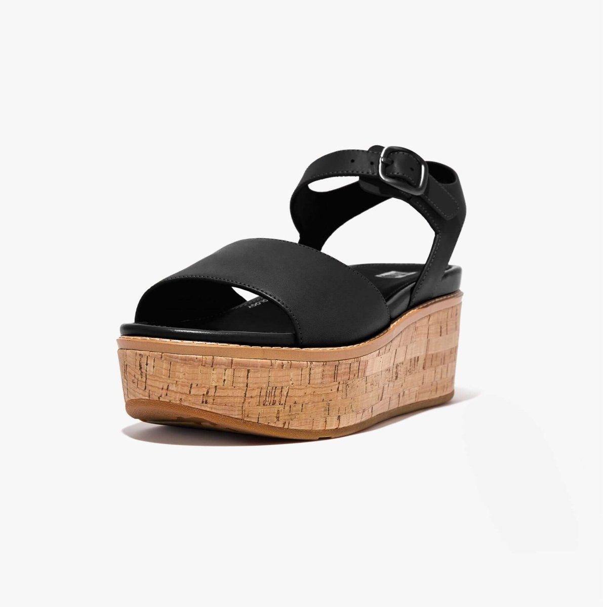 FitFlop ELOISE Ladies Cork - Wrap Wedge Sandals Stone Black - Shuperb