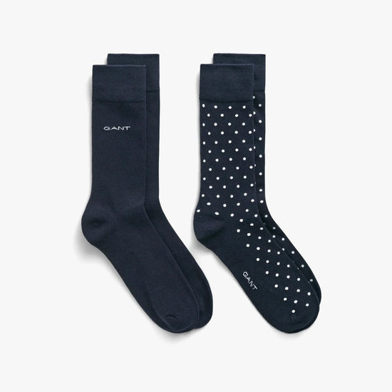 GANT DOT AND SOLID SOCKS 2 - Pack Mens Marine - Shuperb