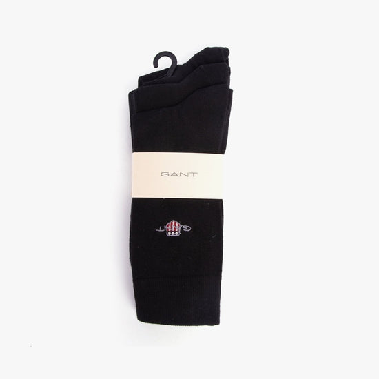 GANT SHIELD SOCKS 3 - Pack Mens Ebony Black - Shuperb