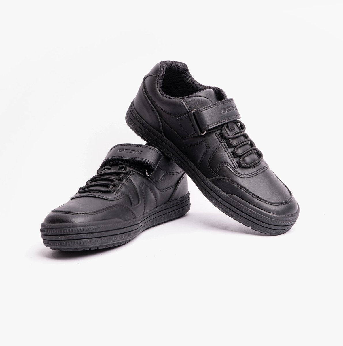 GEOX ELVIS Boys School Shoes Smooth Black - Shuperb