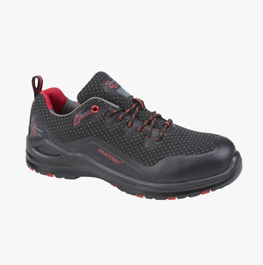 Grafters M320A Mens Composite Toe Safety Trainers Black/Red - Shuperb