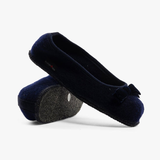 Haflinger FIOCCO Womens Slippers Navy - Shuperb