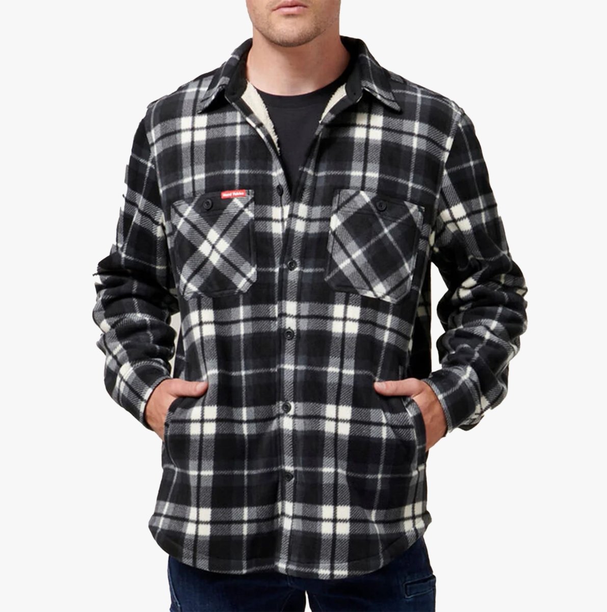 Hard Yakka QUILTED FLANNEL Mens Shirt Jacket Grey - Shuperb