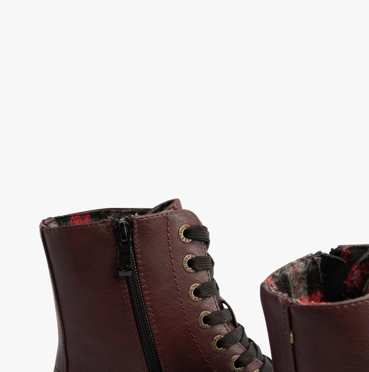 Heavenly Feet JUSTINA2 Womens Lace Up Boots Burgundy - Shuperb