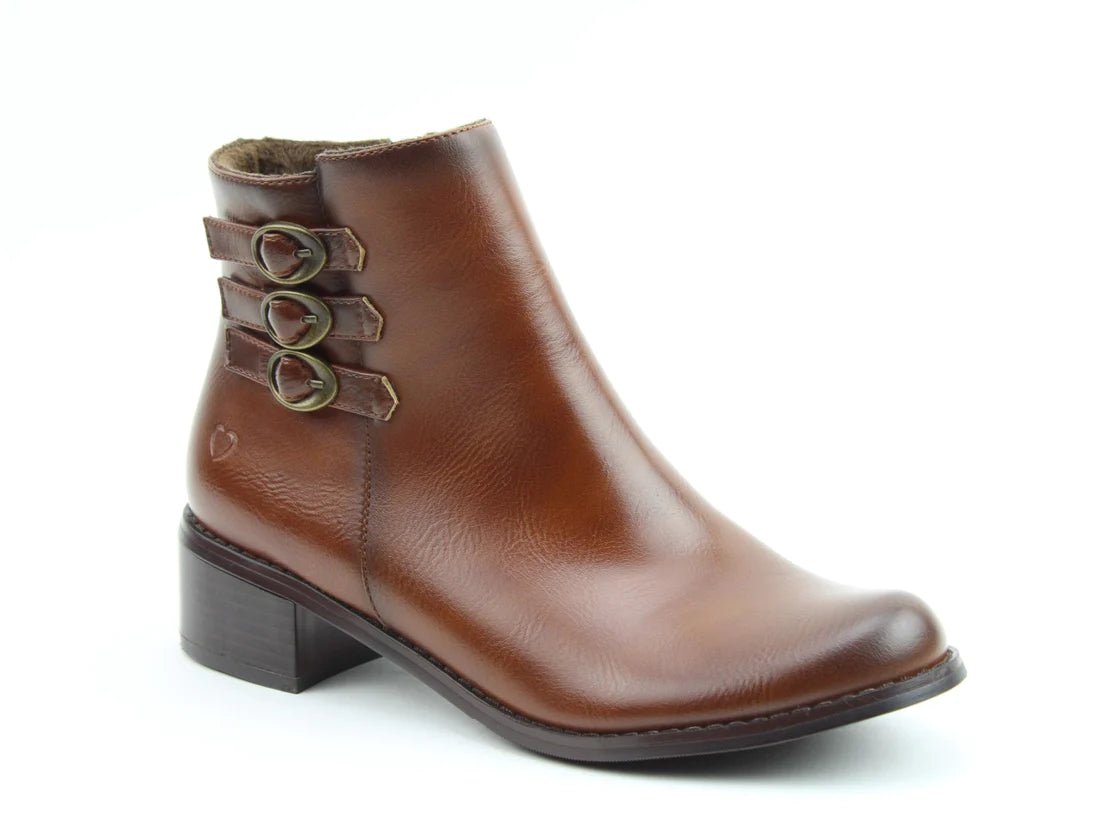 Heavenly Feet LAUREN Womens Ankle Boots Brown - Shuperb