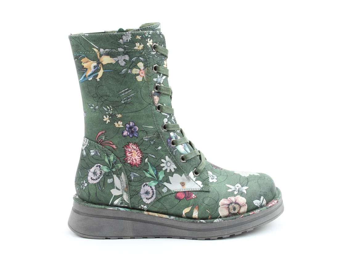 Heavenly Feet MARTINA4 PRINT FANTASY Womens Ankle Boots Forest - Shuperb