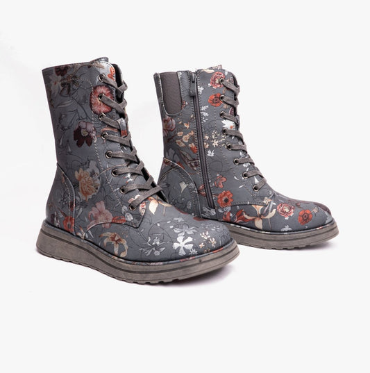 Heavenly Feet MARTINA4 PRINT FANTASY Womens Ankle Boots Grey - Shuperb