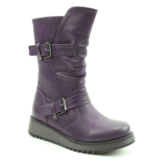 Heavenly Feet HANNAH4 Womens Ankle Boots Purple - Shuperb