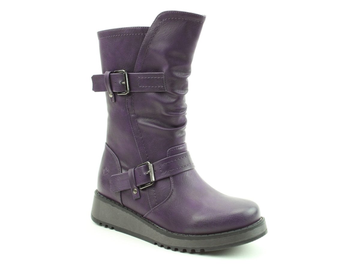 Heavenly Feet HANNAH4 Womens Ankle Boots Purple - Shuperb