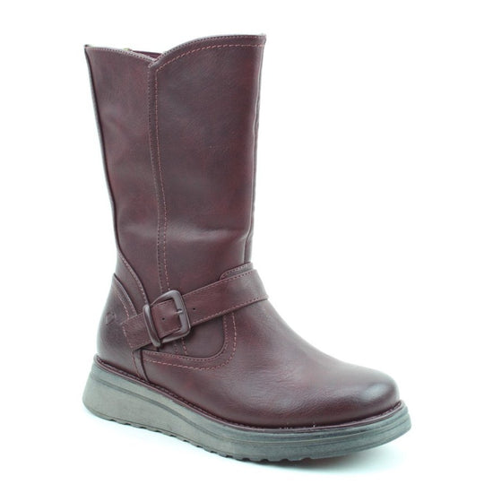 Heavenly Feet BELLA Womens Ankle Boots Burgundy - Shuperb