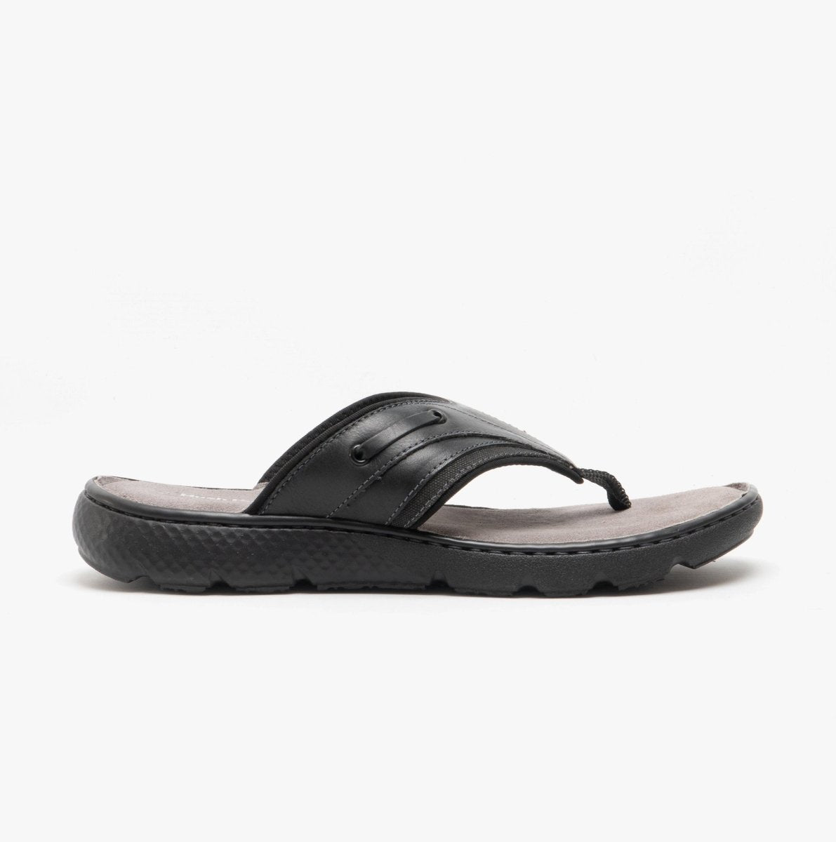 Hush Puppies CONNOR Mens Leather Toe Post Sandals Black - Shuperb