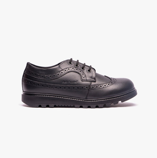 Hush Puppies FELICITY JUNIOR Girls Leather Oxford Shoes Black - Shuperb