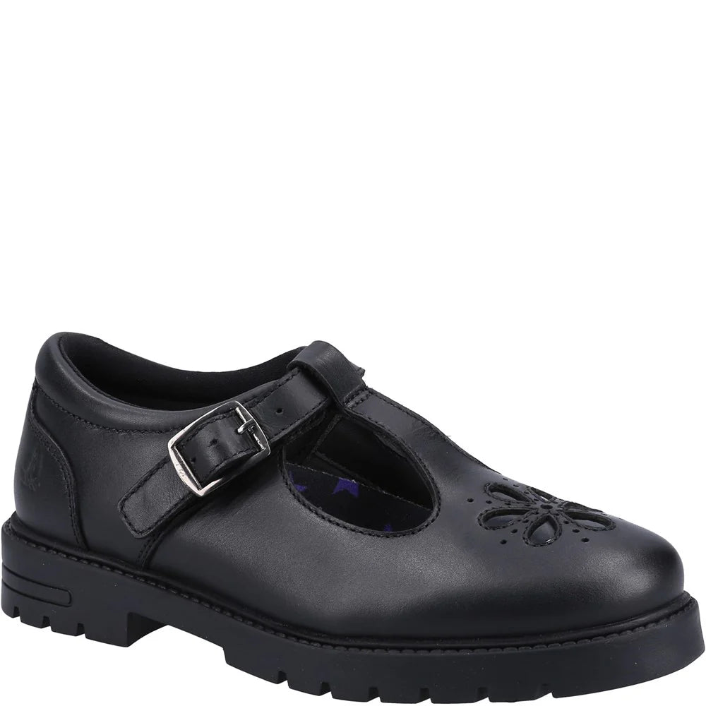 Hush Puppies FIONA Girls Leather School Shoes Black - Shuperb