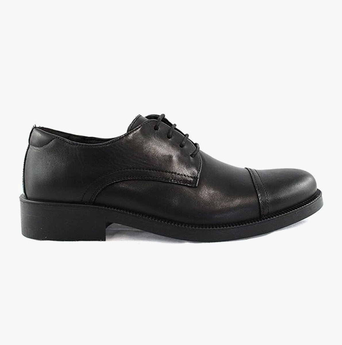 IMAC TRISTAN Mens Leather Capped Derby Brouges Black - Shuperb