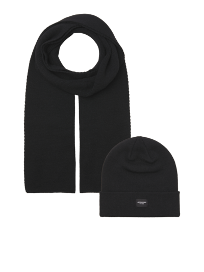 Jack & Jones DNA Mens Scarf & Gloves Black - Shuperb