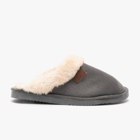 Jo & Joe WICKLOW Ladies Mule Slippers Charcoal - Shuperb