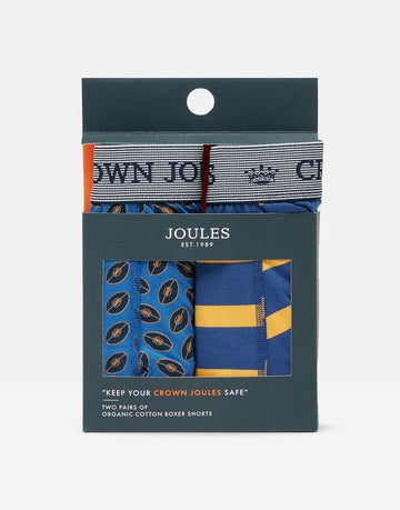 Joules CROWN JOULES Mens 2 Pack Boxers Rugby Ball - Shuperb