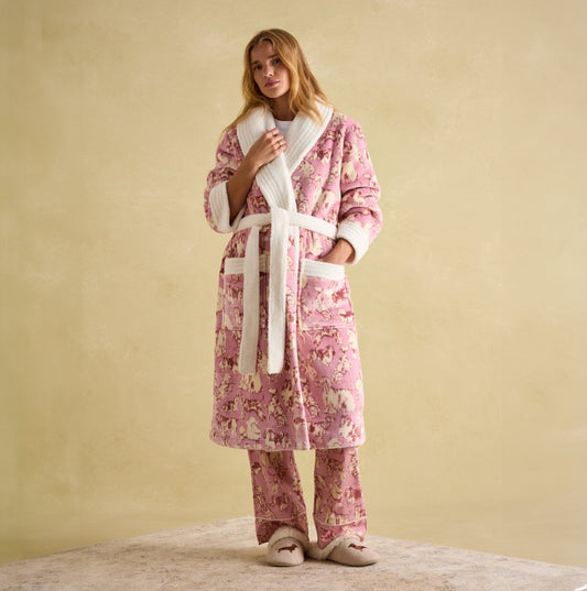 Joules MATILDA Womens Loungewear Pink Dogs - Shuperb