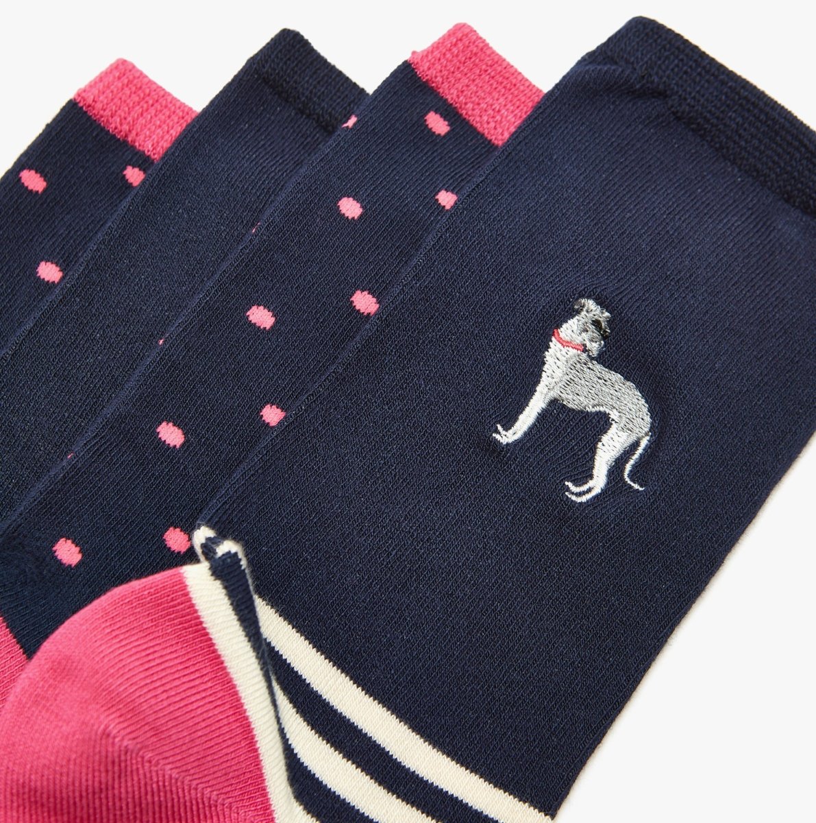 Joules EVERYDAY 2 - Pack Womens Socks Navy Dog - Shuperb