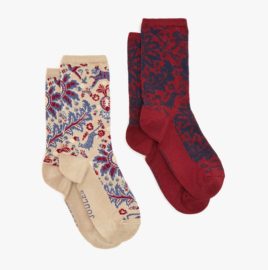 Joules EVERYDAY 2 - Pack Womens Socks Neutral Demask - Shuperb