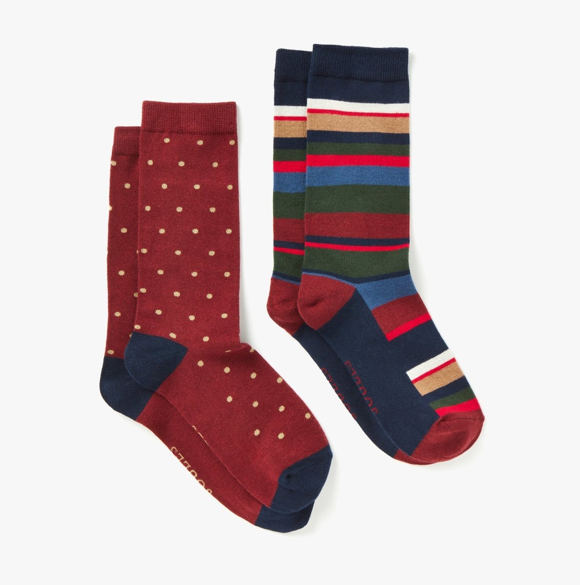 Joules KINGSBURY 2 - Pack Mens Socks Stripe Red - Shuperb