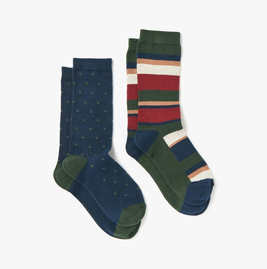 Joules KINGSBURY 2 - Pack Mens Socks Stripe Navy - Shuperb