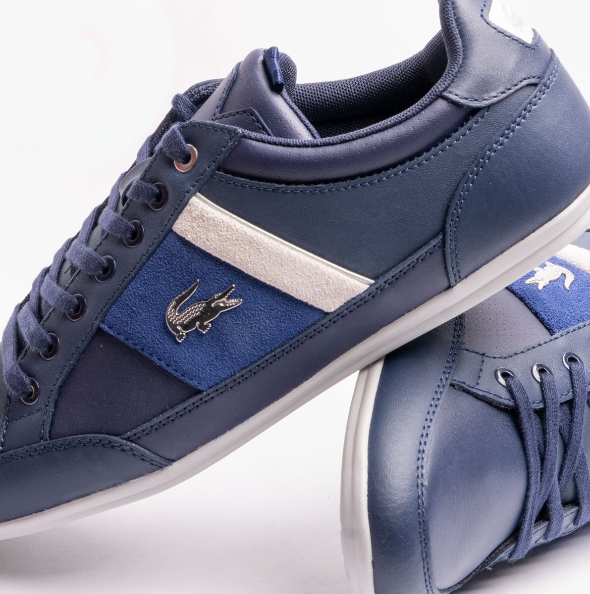 Lacoste CHAYMON Mens Trainers Navy/White - Shuperb