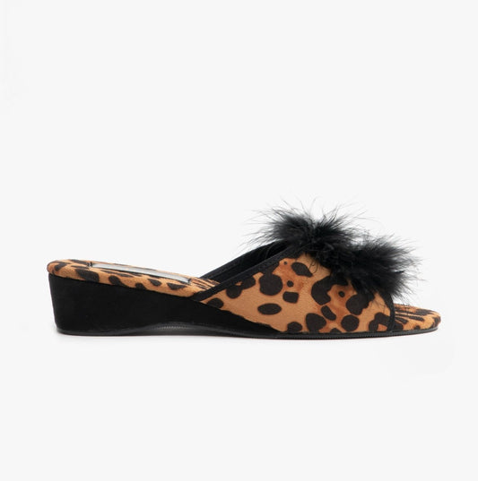 Lotus ALLURE Ladies Mule Slippers Leopard - Shuperb