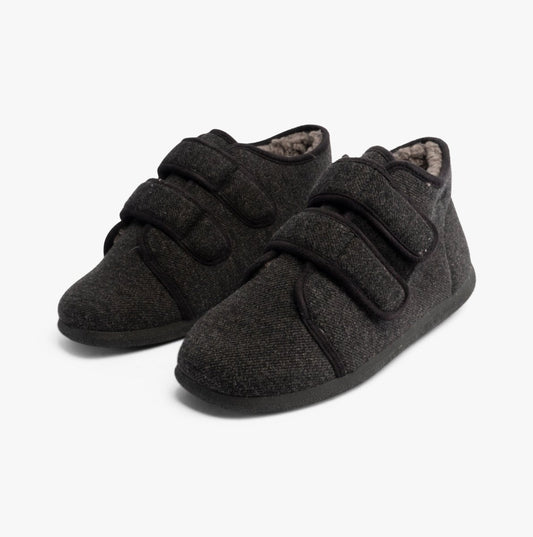 Padders BRIAN Mens Slippers Charcoal - Shuperb