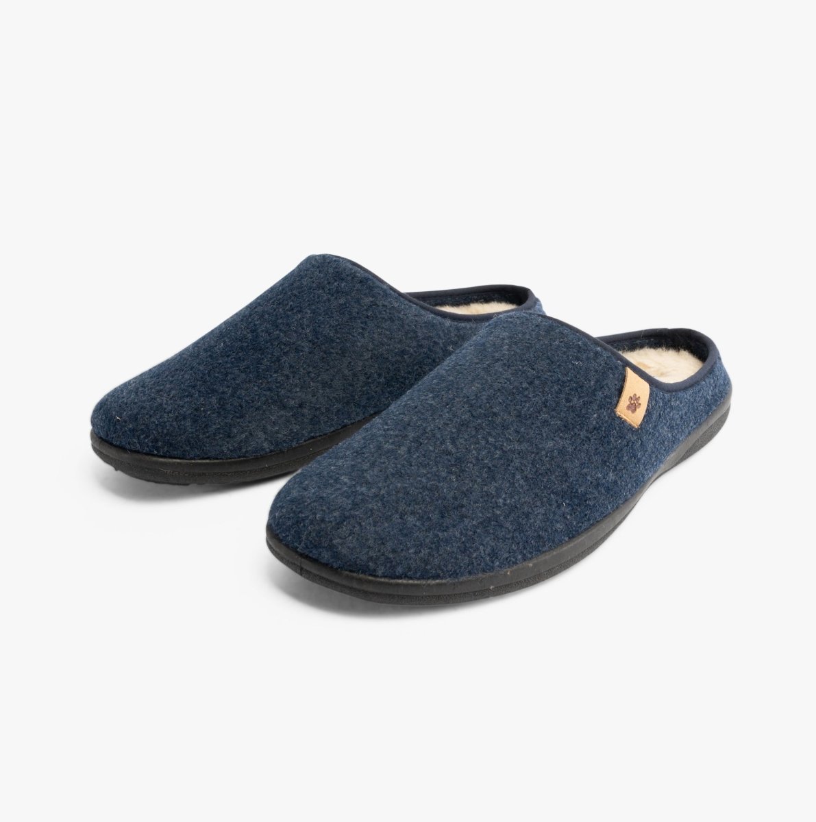 Padders FELIX Mens Slippers Blue Felt - Shuperb