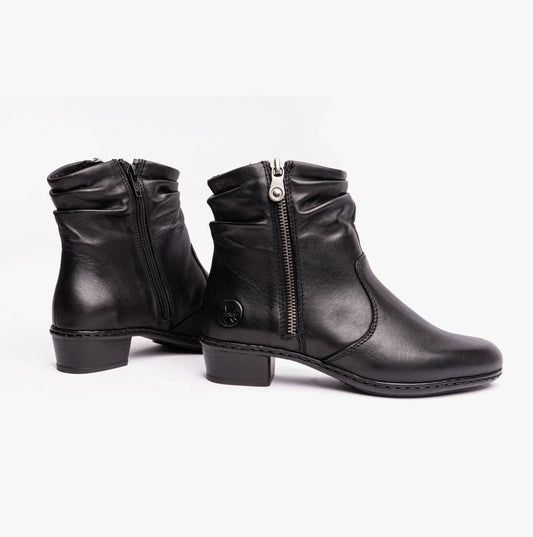 Rieker Y0756 - 00 Womens Leather Boots Black - Shuperb