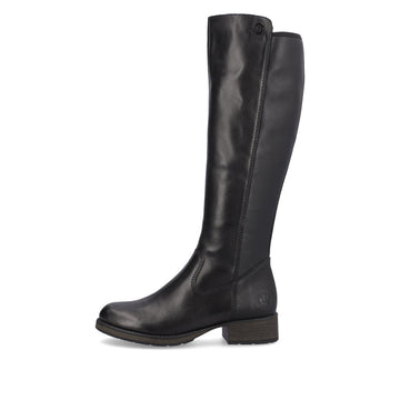 Rieker Z9591 - 01 Womens Leather Knee - High Boots Black - Shuperb