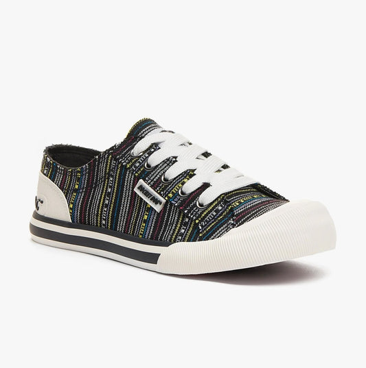 Rocket Dog JAZZINMN - BLKMULTI Ladies Trainers Black Multi - Shuperb