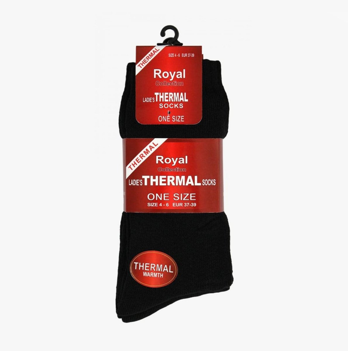 Royal Collection THERMAL Ladies Socks 3 Pairs Black UK 4 - 6 - Shuperb