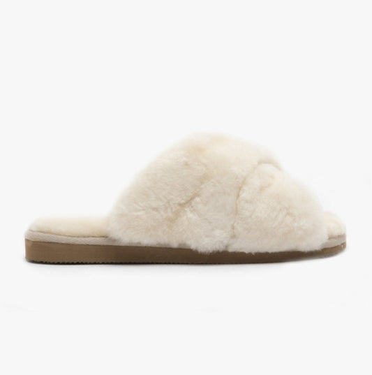 Shepherd LOVISA Ladies Sheepskin Mule Slippers Creme - Shuperb