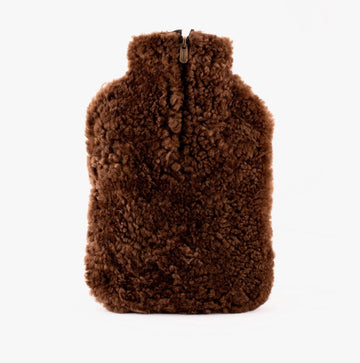 Shepherd KERRI Sheepskin Hot Water Bottle Cover Rusty Brown - Shuperb