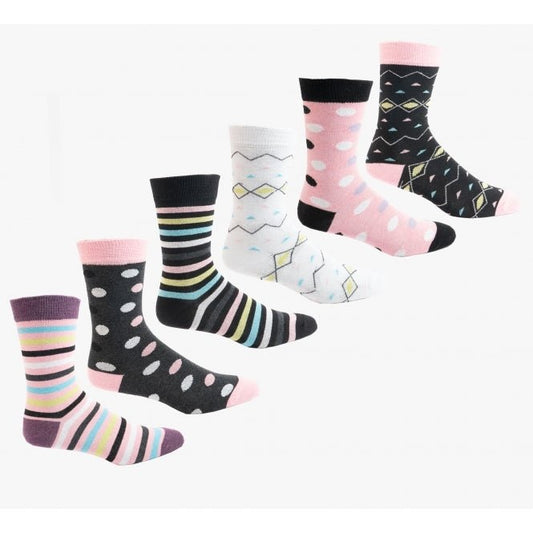 Shuperb 6 - Pack Womens Socks Pink/Multi - Shuperb