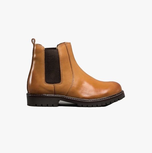 Shuperb STARSKY Kids Smooth Leather Chelsea Boots Tan - Shuperb