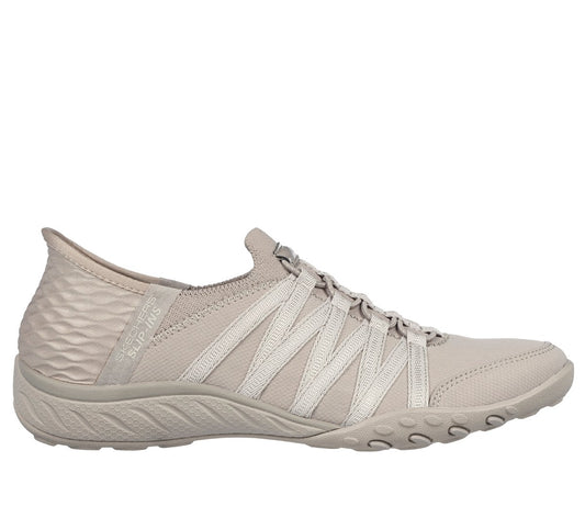 Skechers BREATHE - EASY - ROLL - WITH - ME Womens Trainers Taupe - Shuperb