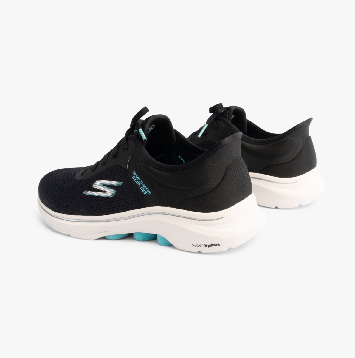 Skechers GO WALK 7 - VALIN Womens Trainers Black/Aqua - Shuperb