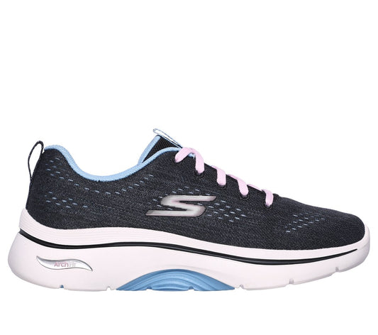 Skechers GO WALK ARCH FIT 2.0 - VIVID SUNSET Womens Trainers Black/Blue - Shuperb