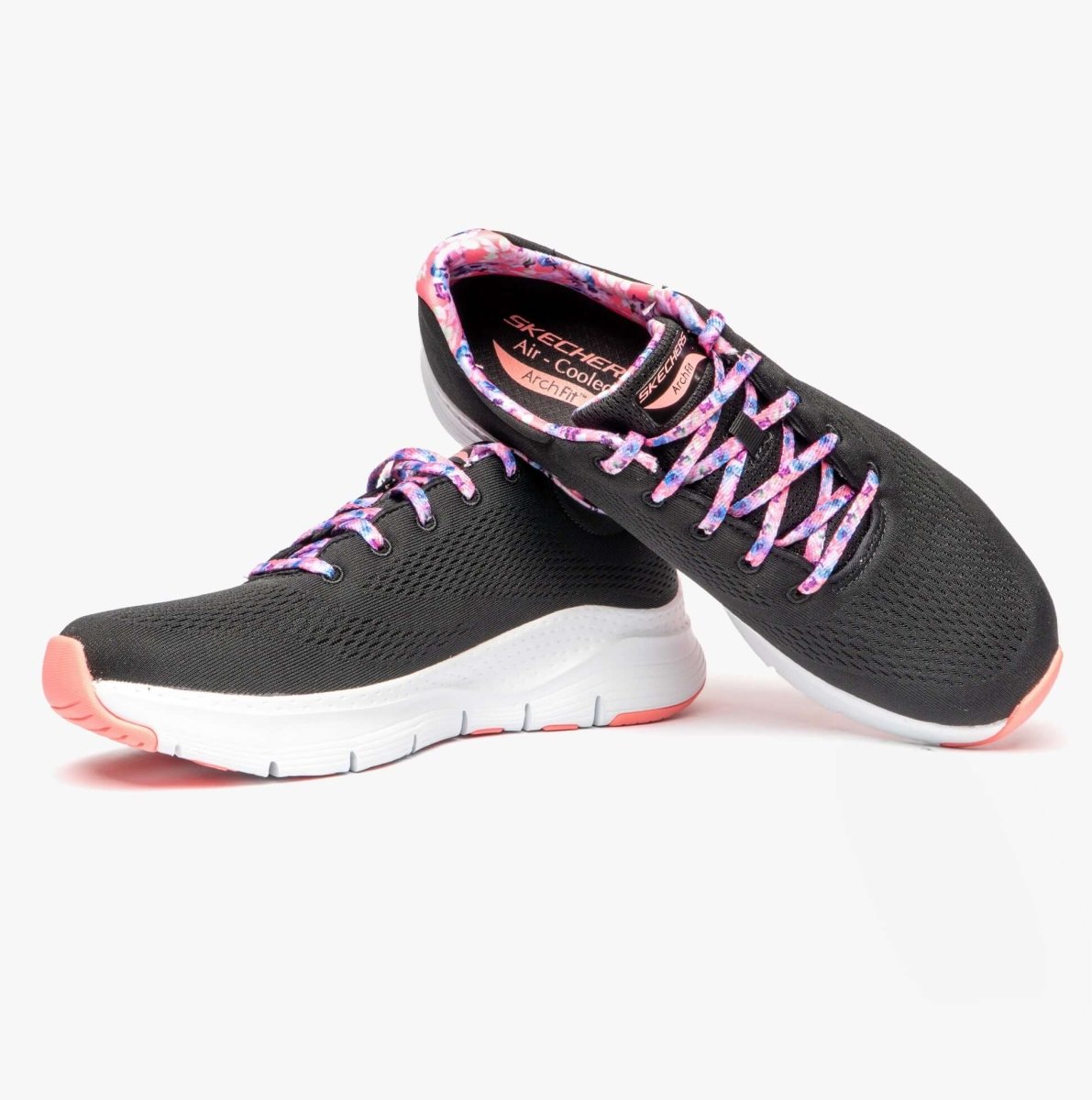 Skechers ARCH FIT - FIRST BLOSSOM Ladies Trainers Black/Multi - Shuperb