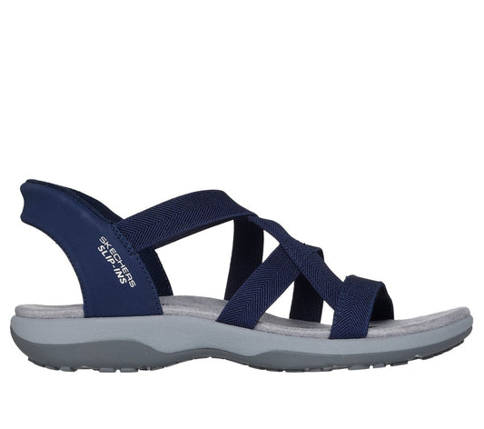 Skechers Skechers REGGAE SLIM - STRETCH FLEX Womens Sandals Navy/Grey/Pink - Shuperb